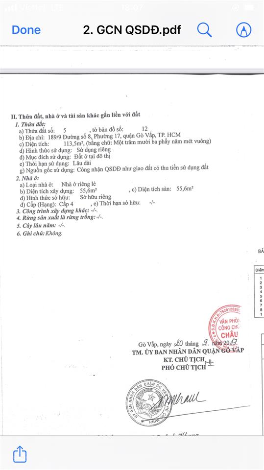 189/9 đường số 8, p17, gò vấp, 5x23m (tc 115m2), c4, hẻm oto 5m, 8.5 tỷ