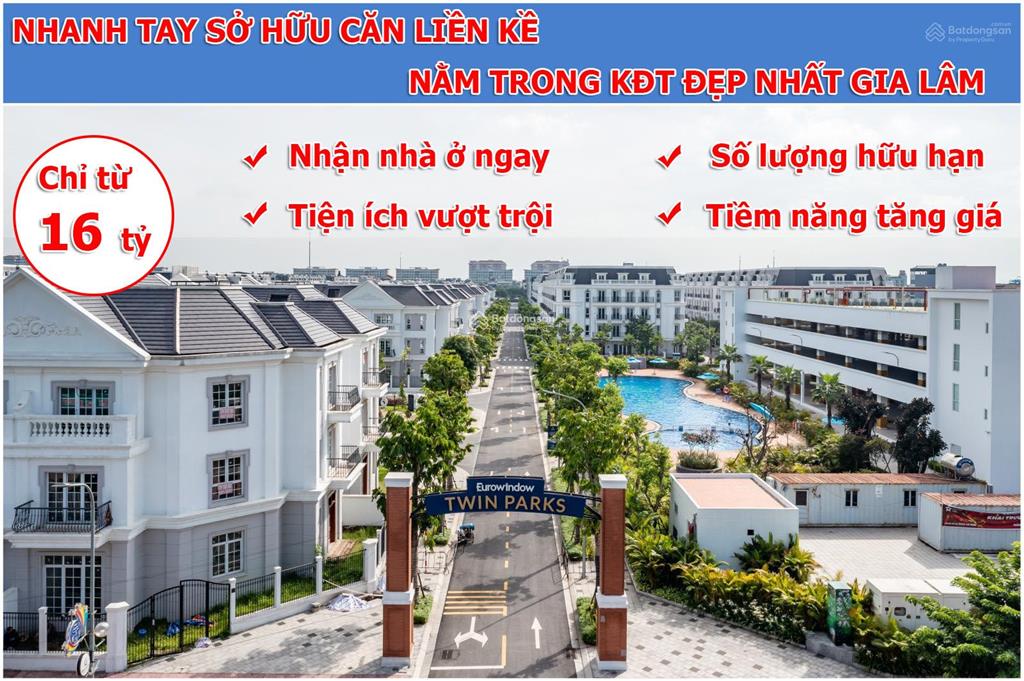 Liền kề eurowindow twin parks trung tâm gia lâm, cạnh công viên lớn nhất gia lâm