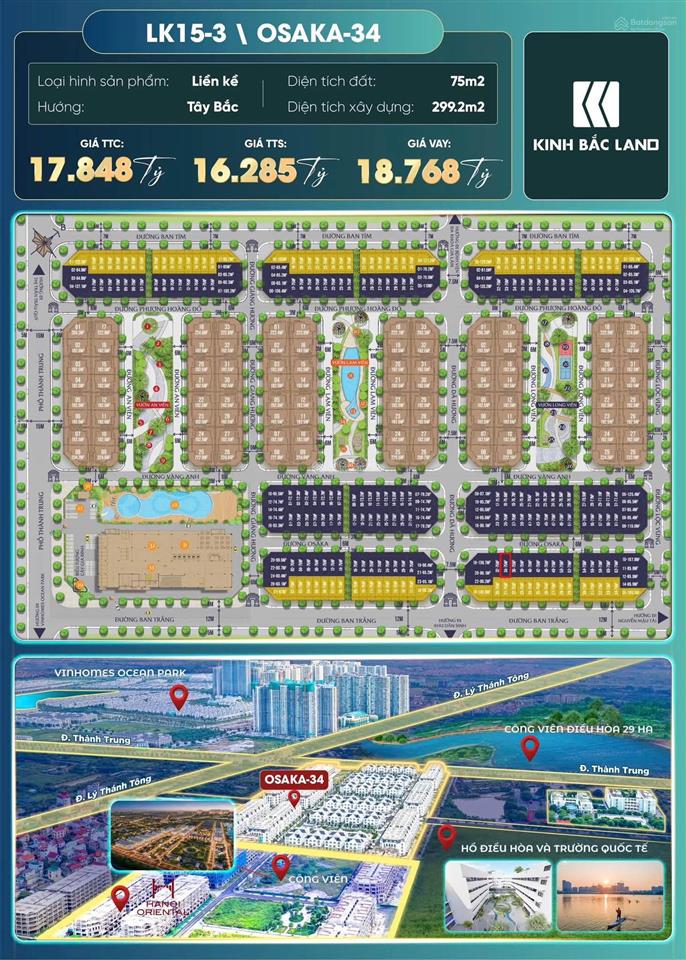 Biệt thự liền kề cách phố cổ 15' lái xe, cạnh công viên gia lâm
