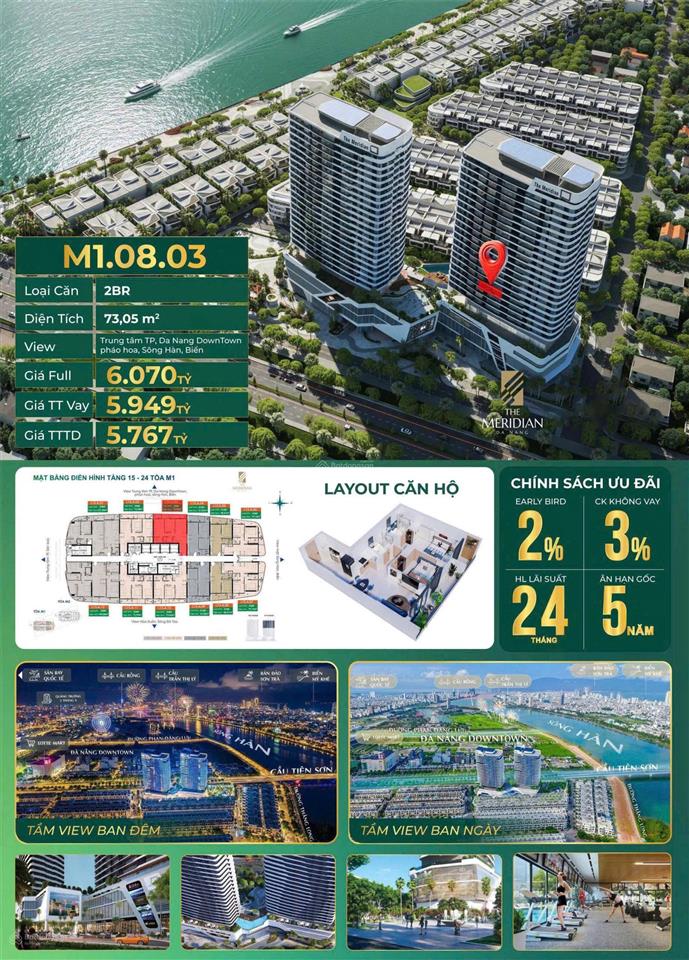 Căn hộ 2pn trung tâm hải châu view pháo hoa  view đà nẵng downtown đường quy mỹ đà nẵng giá ưu đãi