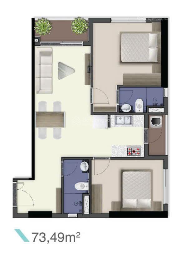 Hoan nghênh hợp tác, 2pn, 67m2, nhà có máy lạnh, rèm và máy nước nóng giá 3,95 tỷ