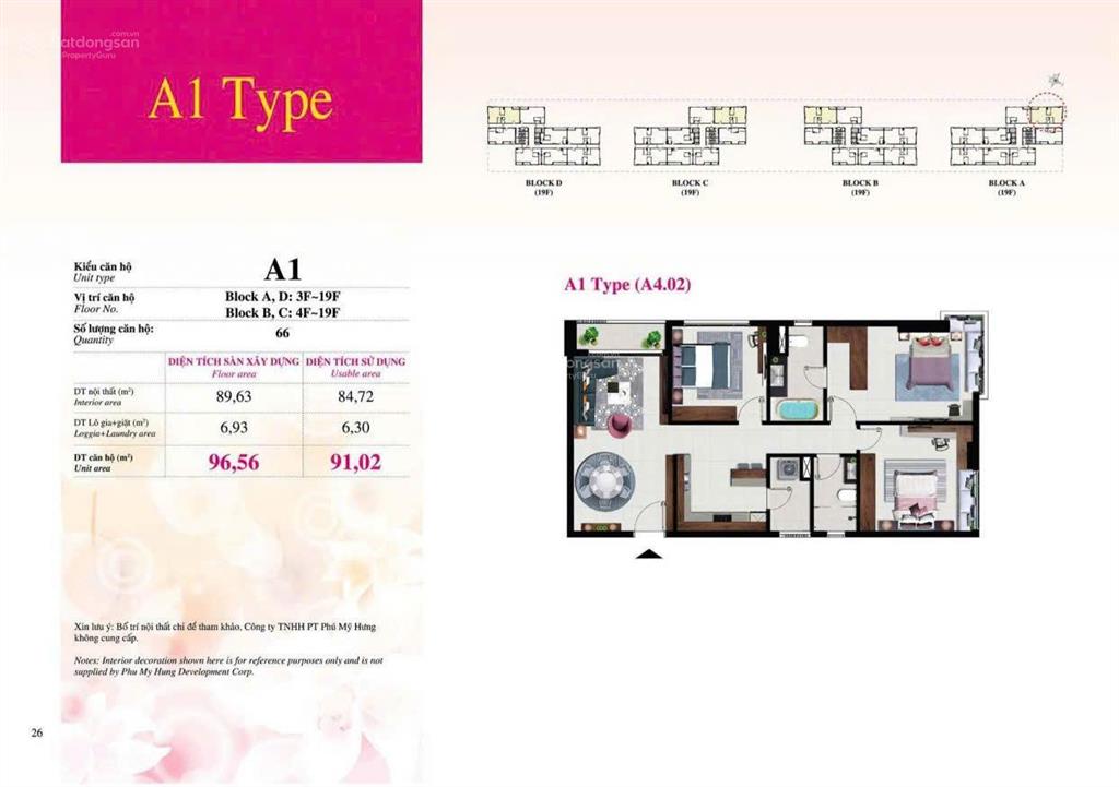 Bán căn hộ hưng phúc 1 khu phú mỹ hưng, người nn có thể mua, 97m2, 3pn  3wc, giá 9,5 tỷ
