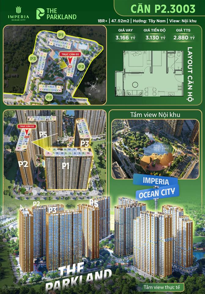 Căn 1pn+ giá tốt nhất the parkland  cơ hội sở hữu chỉ từ 20% vốn ban đầu!
