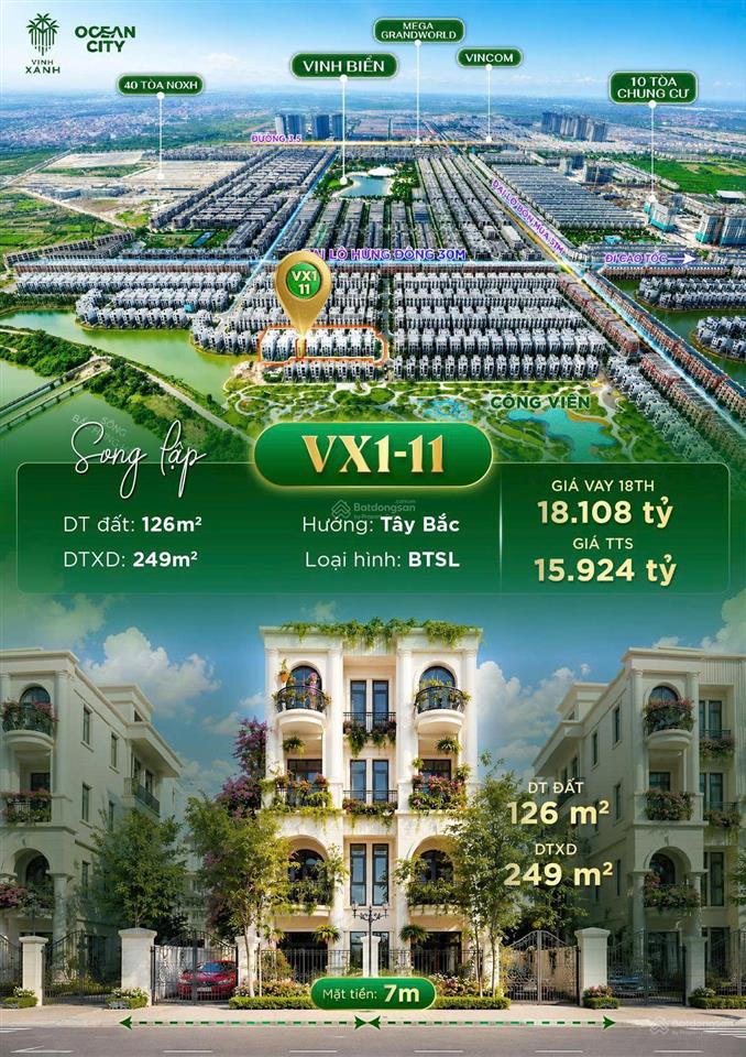 Vịnh xanh  căn song lập 126m² chỉ còn giá "khó tin