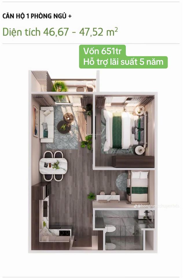 Chỉ cần hơn 500tr sở hữu ngay căn hộ 1n, 5 năm không trả gốc, không trả lãi. có nên xuống tiền?