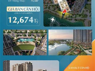 Hàng hiếm chỉ duy nhất 1 căn 2pn giá 12.672 tỷ view trực diện kênh đào nhạc nước không bị che chắn