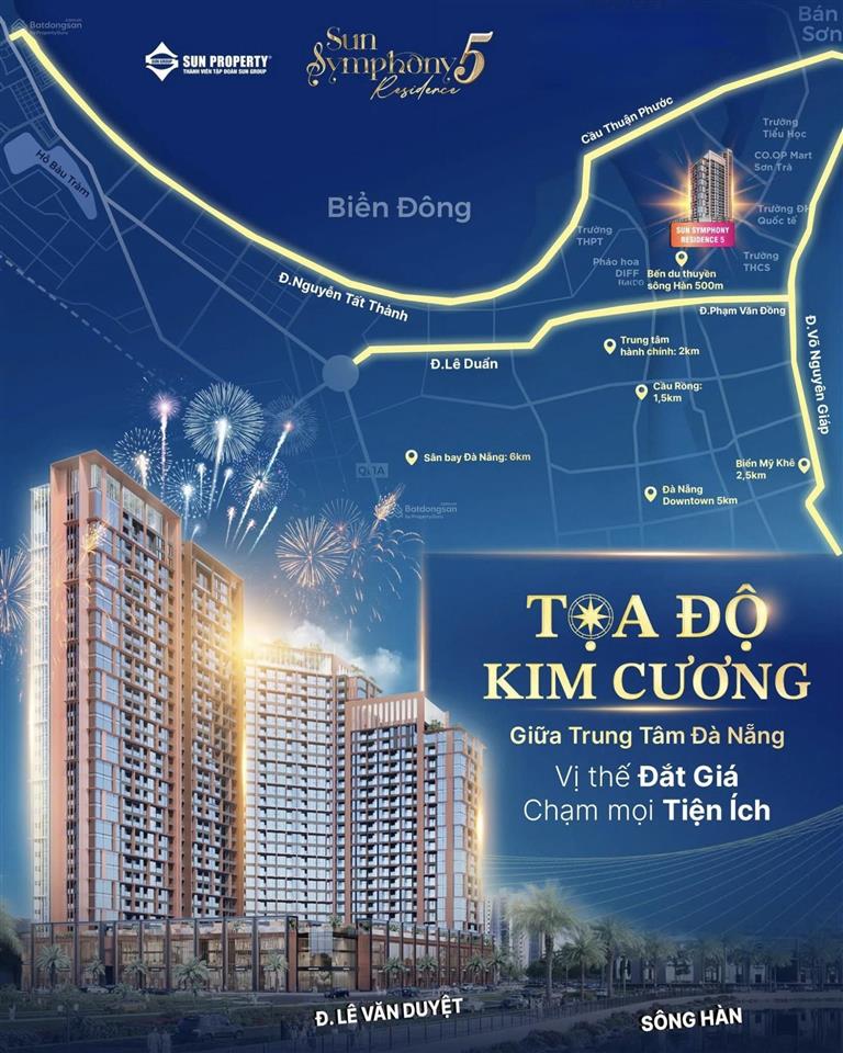 Giá dự kiến chỉ từ 700 triệu sở hữu căn hộ view trực diện pháo hoa  sun symphony residence 5