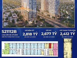 Căn hộ studio spana tower trực diện sông, đà nẵng downtown  giá cđt chỉ từ 2,4 tỷ