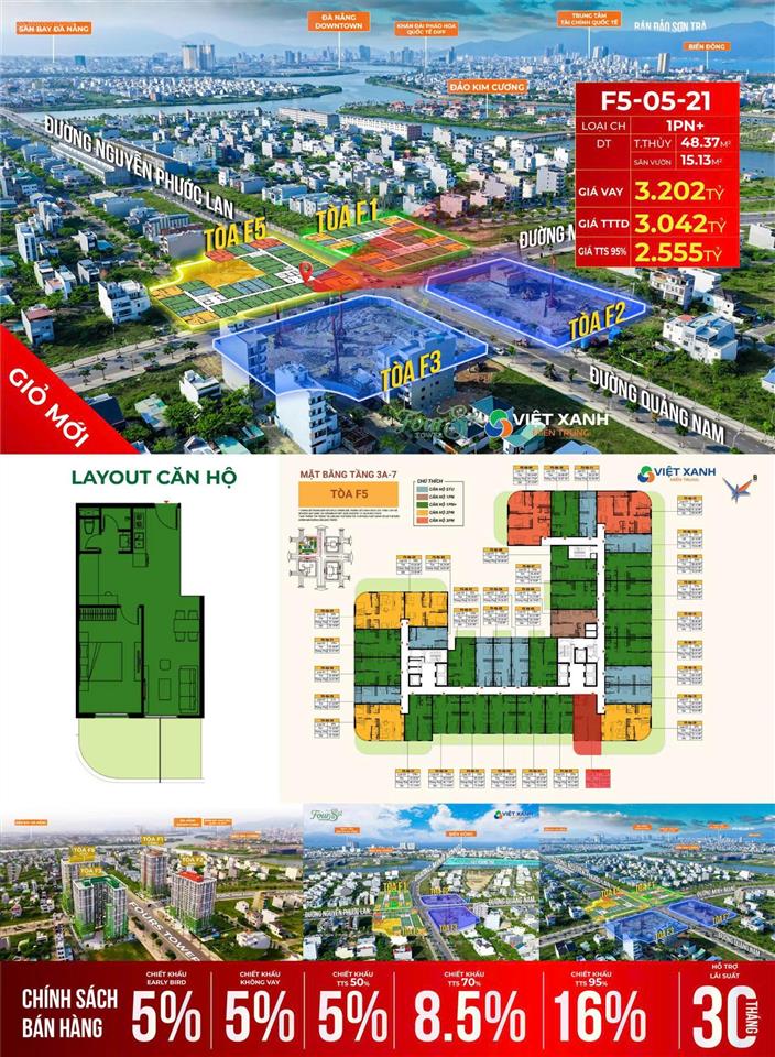 Căn hộ fours tower f5.05.21  1pn+ có sân vườn riêng  giá tốt nhất giỏ hàng hơn 60m2 chỉ 2.555 tỷ