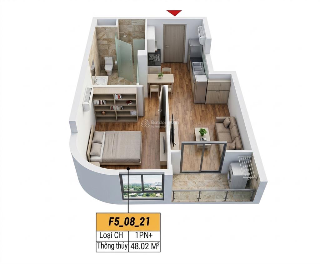 Hàng cđt căn f50821 1br+ fours tower 48m²  giá tts 95% 2,27 tỷ  htls đến 30 tháng