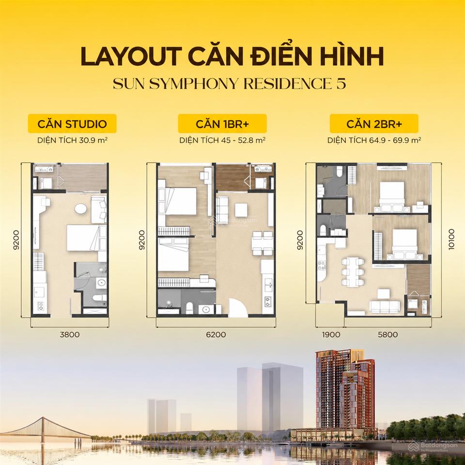 Chỉ từ 2.15 tỷ sở hữu ngay căn hộ sun symphony 5 view sông hàn  pháo hoa diff