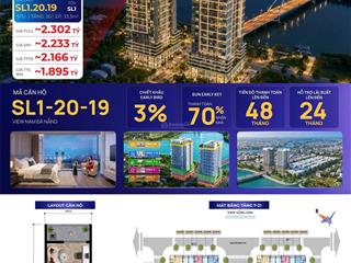 Hàng hiếm studio view nam đà nẵng slight tower sl12019 33.3m2 tts chỉ 1.895 tỷ