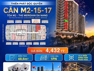 Căn 1pn+ the meridian 48,6m2 view pháo hoa diff, hỗ trợ vay 70%, miễn lãi vay 24 tháng