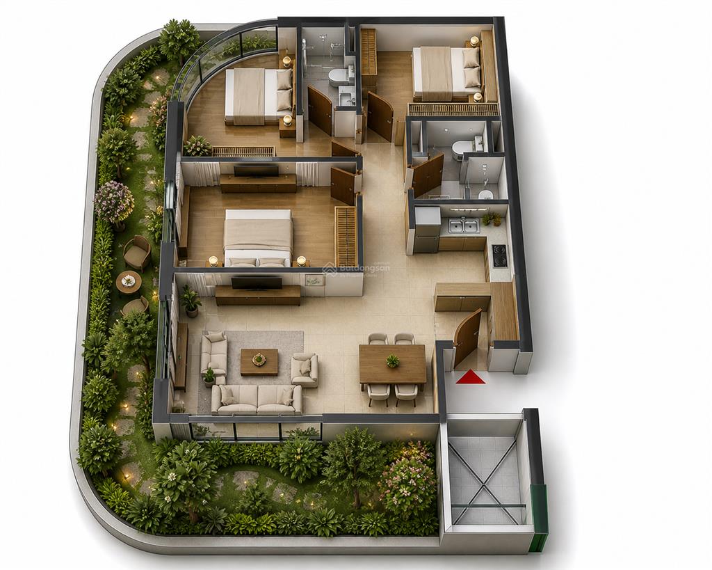 Hiếm 3pn góc 93.17m² (tặng thêm 57m² sân vườn riêng) chỉ 5.012 tỷ ht vay 70% miễn lãi suất 30 tháng