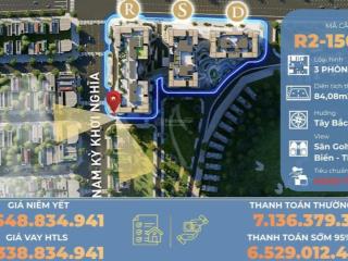 Căn góc 3pn newtown diamond view biển,sân golf r2 1506a 84,08m² chiết khấu tiền mặt 310 triệu đồng