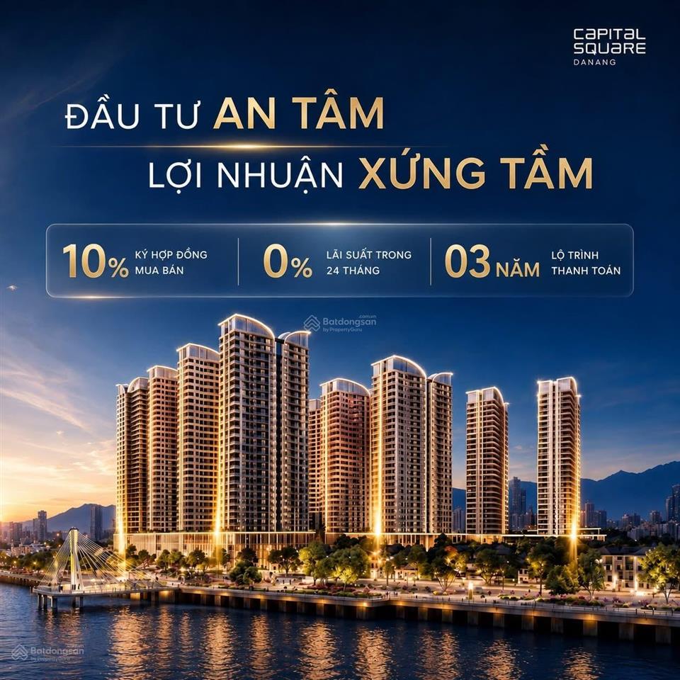 Hàng hiếm căn góc 2pn view sông hàn & vincom | capital square tầng 22 61,95 m2 tts chỉ 5,974 tỷ
