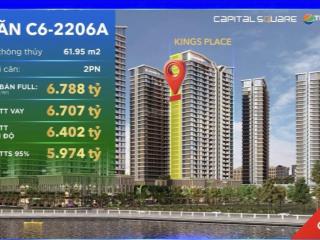 Hàng hiếm căn góc 2pn view sông hàn & vincom | capital square tầng 22 61,95 m2 tts chỉ 5,974 tỷ
