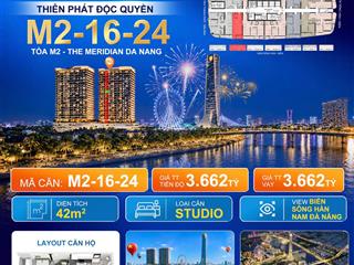 Studio view sông hàn  biển  nam đà nẵng the meridian đà nẵng m21624 42m² 3.662 tỷ htls 24 tháng