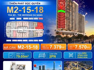 Trục căn góc 2pn đẹp dự án m21518 view pháo hoa sông hàn the meridian  sổ hồng vĩnh viễn