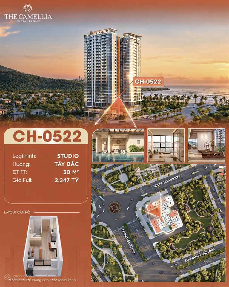 Trục căn studio giá hời dự án the camellia sơn trà  chỉ 1.87 tỷ  quà tặng vàng 58 triệu