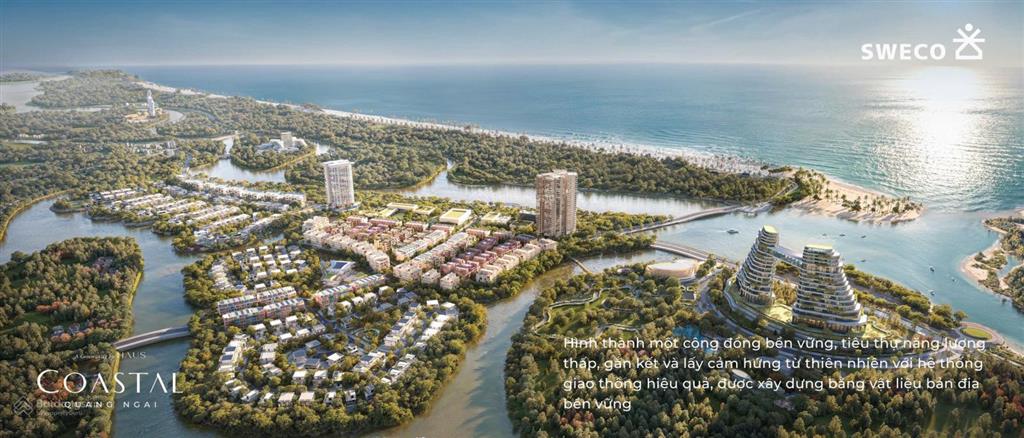 Khu đô thị sinh thái biển coastal quảng ngãi  ngay cửa biển  sở hữu lâu  nhà 4 tầng  giá đầu tư