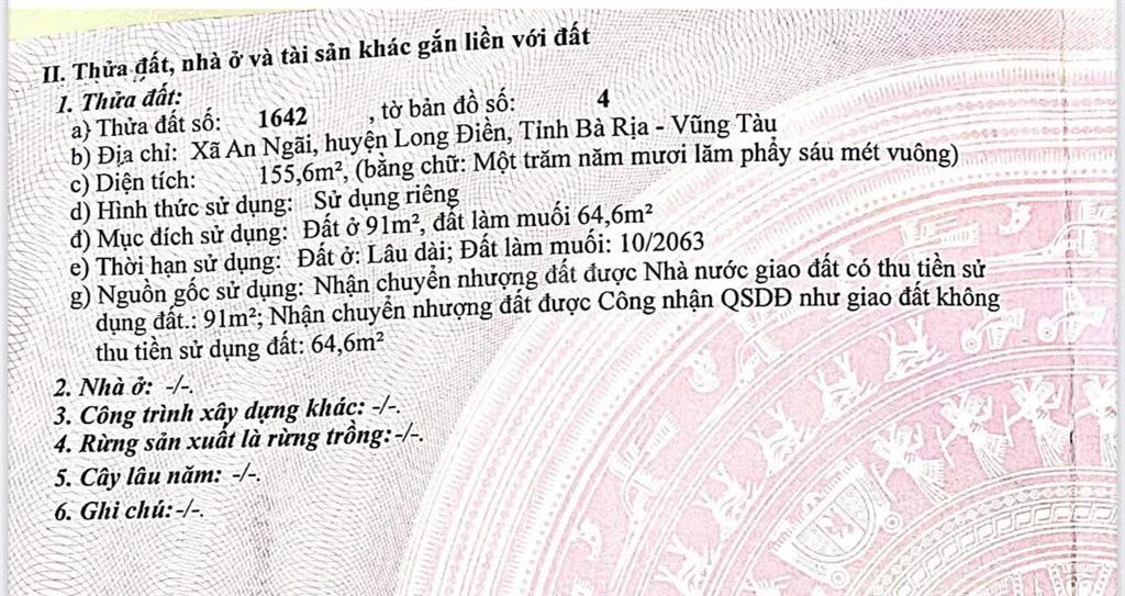 Bán đất 2 mặt tiền tỉnh lộ 44a, gần gold coast vũng tàu