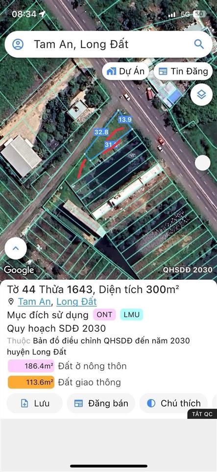 Bán đất 2 mặt tiền tỉnh lộ 44a, gần gold coast vũng tàu