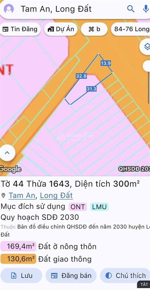 Tôi chính chủ cần bán 3 lô đất liền nhau mặt tiền tỉnh lộ 44a đi khu du lịch long hải.