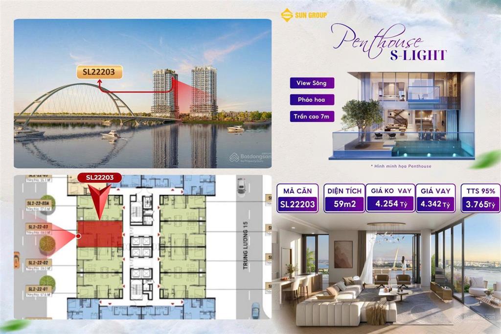 3 tỷ 02 (giá 70%) đã sở hữu penthouse view sông siêu đẹp đà nẵng penthouse lời nhì đà nẵng