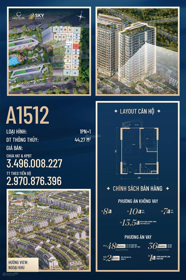 Hàng hot meypearl  1pn+1 đẹp nhất giỏ, view thoáng đẹp, tầng cao giá chỉ 3,x tỷ  ngay