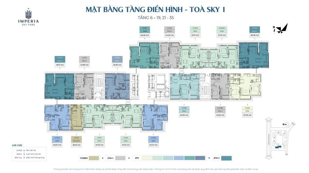 Hot 2 ngủ tầng cao 57.7m2 giá rẻ nhất tòa s1 mik an khánh  0856 841 ***