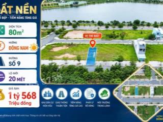 Lộ giới 20 mét. chính chủ cần bán gấp lô đất 5x16m trong kdc tân đô, giá 1 tỷ 539