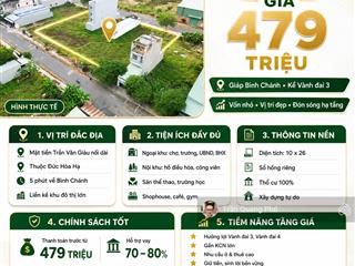 Tài chính 479 triệu  dễ dành sở hữu đất nền view hồ tại kdc tân đô