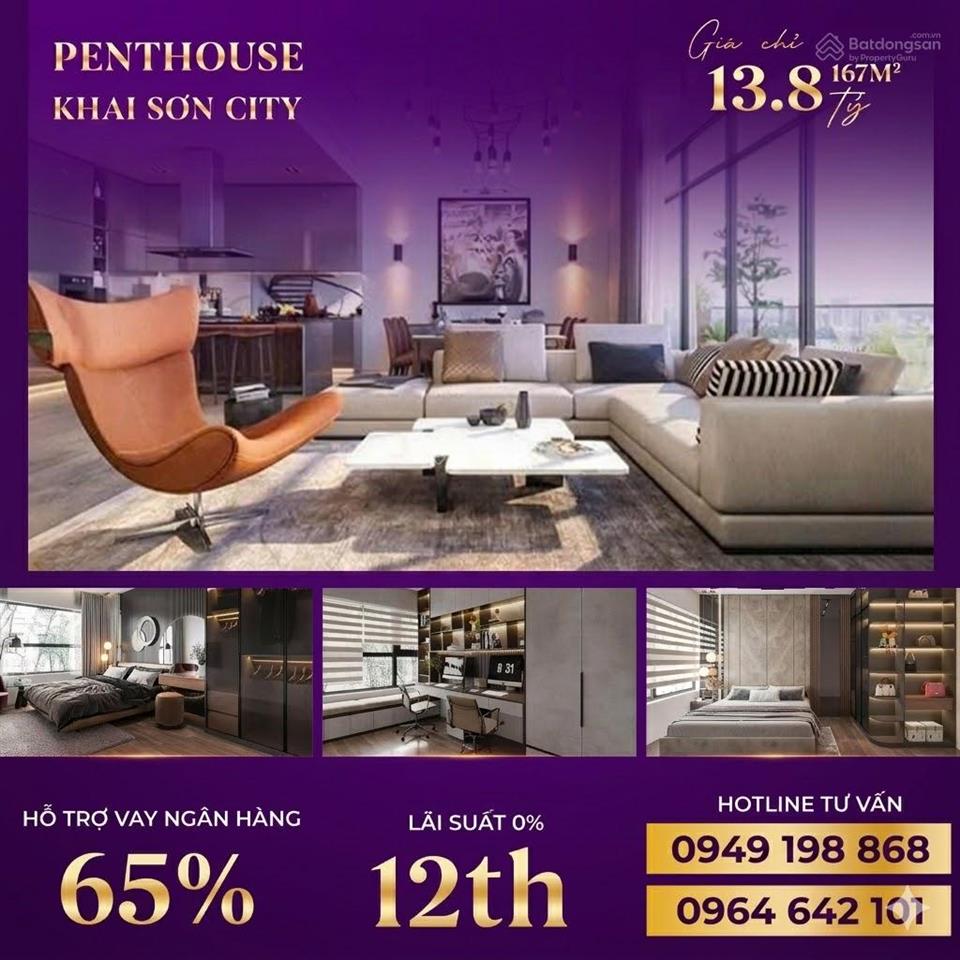[chính chủ cđt] bán penthouse duplex khai sơn city 13tỷ8 167m2 , giá chỉ từ 82tr/m2
