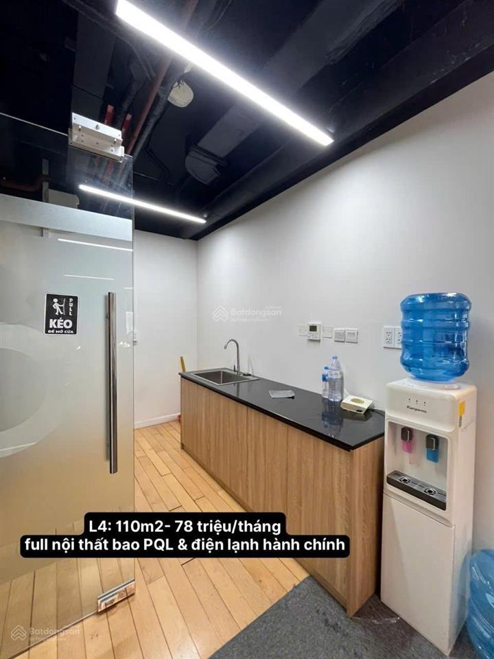 Văn phòng 110m2 full nội thất 35 chỗ ngồi, bao điện lạnh và pql chỉ 78 triệu/tháng