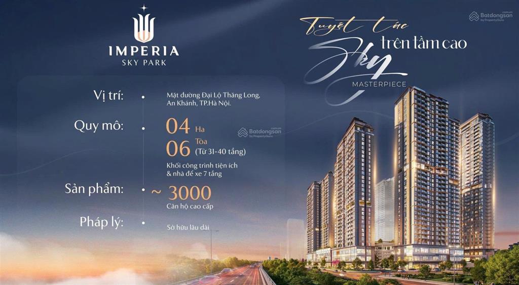 Đón sóng metro số 5 & vành đai 3.5! vốn nhỉnh 1tỷ sở hữu ngay 2pn imperia sky park nam an khánh