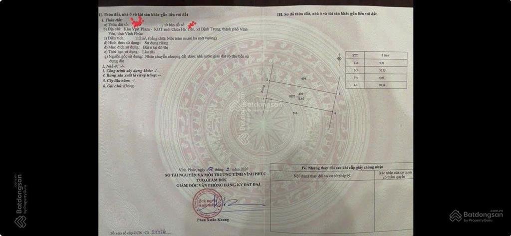 Bán cả 2 lô mỗi lô 113 m2, mặt tiền mỗi lô là 5,5 m