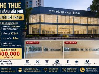 Cho thuê mặt bằng mp nguyễn chí thanh, dt 1980m2, mt 30m, gồm 2 tầng. 0984 072 ***
