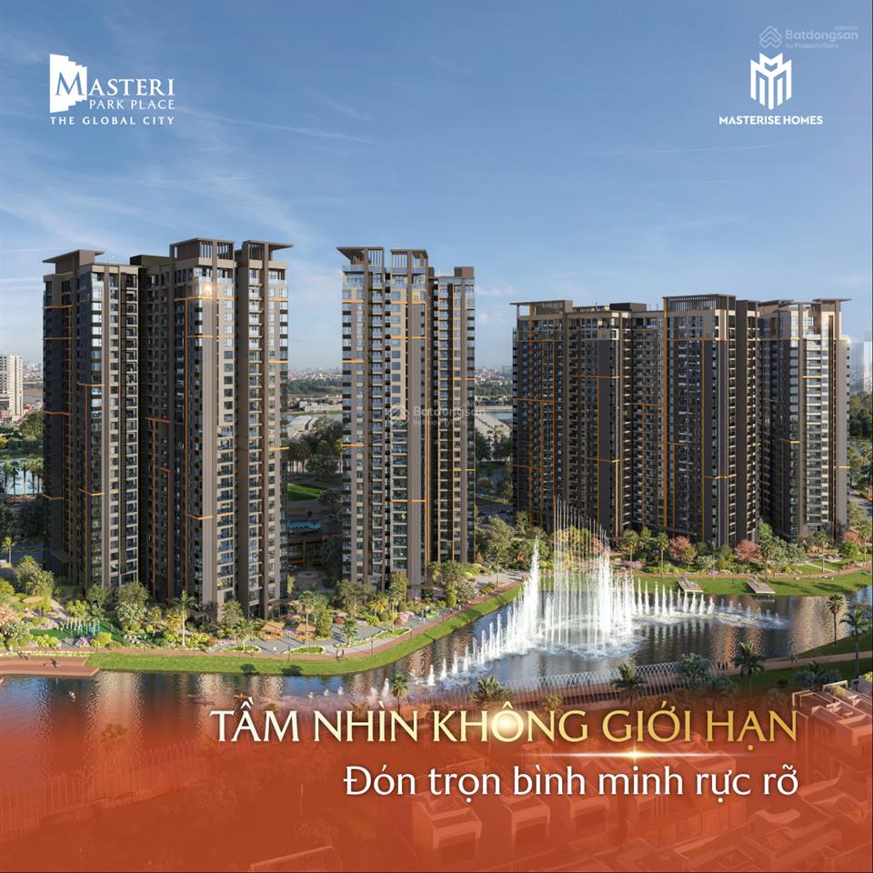 Căn 2pn giá cực tốt masteri park place the global city, lầu cao view nội khu đón gió cực mát