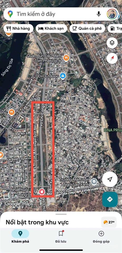 Lô 100m² võ chí công hướng đông bắc