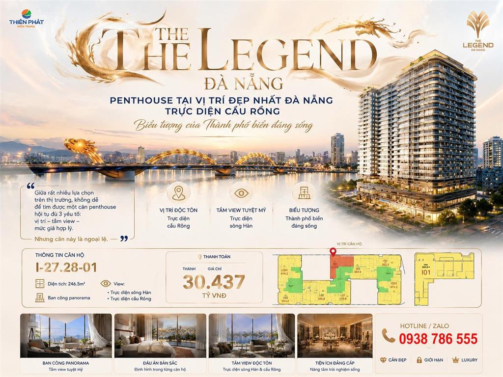 The legend đà nẵng  penthouse tại vị trí đẹp nhất đà nẵng, trực diện cầu rồng