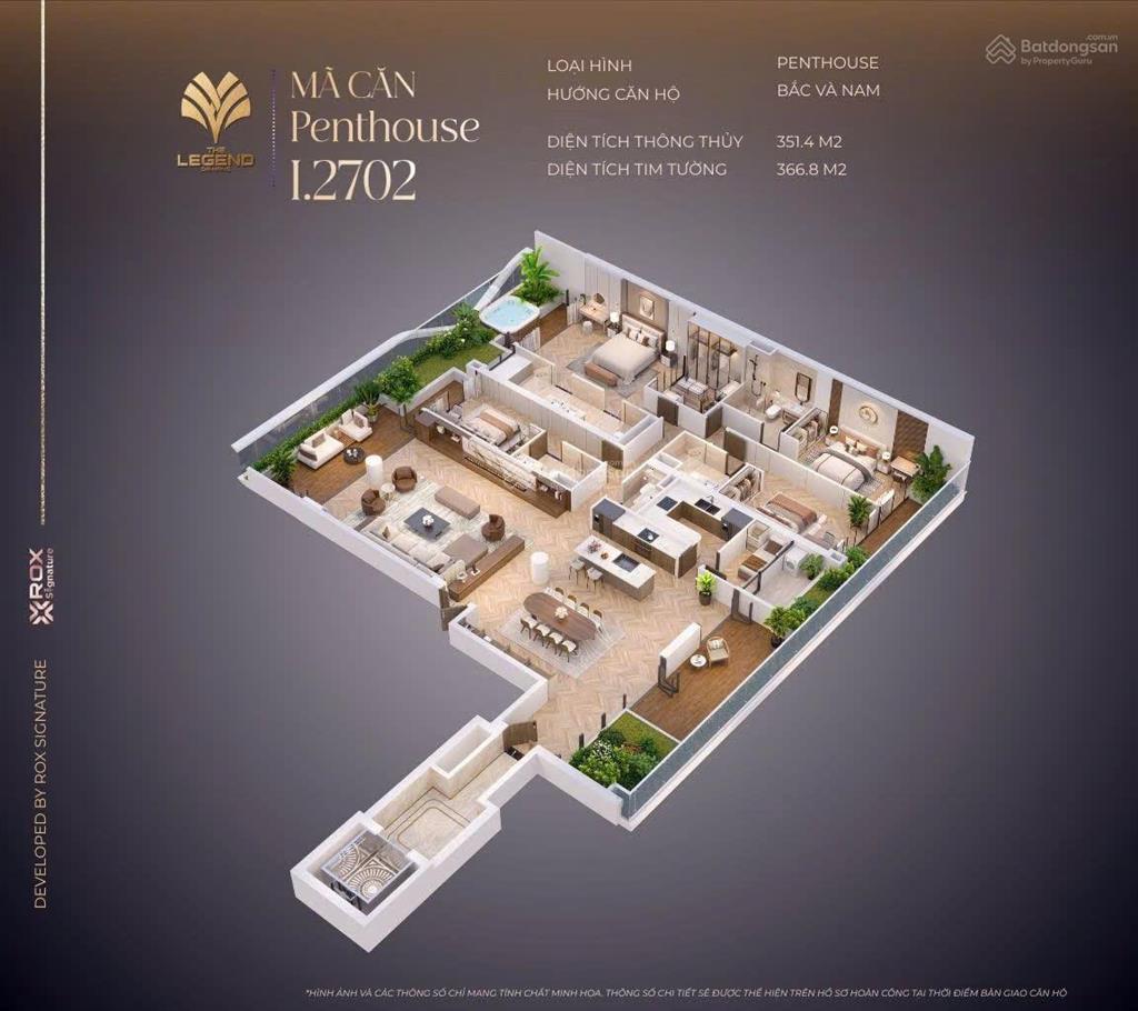 Penthouse the legend da nang, penthouse danh giá ngay vị trí biểu tượng của đà nẵng 260m2 sàn