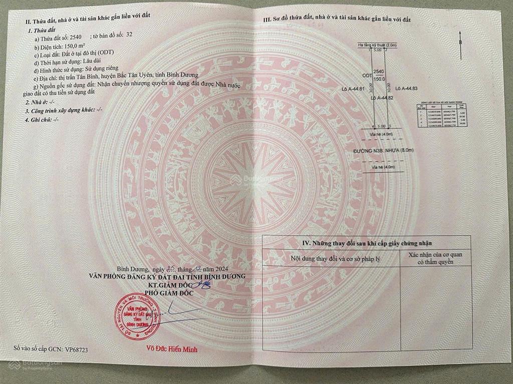 Chính chủ bán đất vsip 2 bình dương. thích họp xây trọ, xây kho, đầu tư