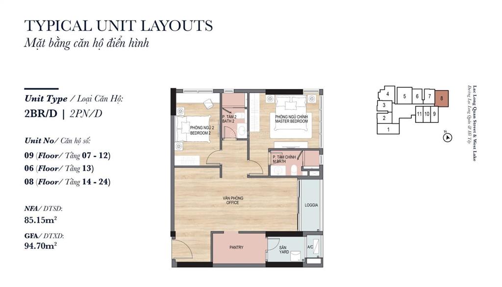 Soho heritage west lake  studio 51m2 giá 3.7tỷ  1pn 65m2 giá 4.6 tỷ, 2pn 83m2 giá 7tỷ, 2pn+1 88m2