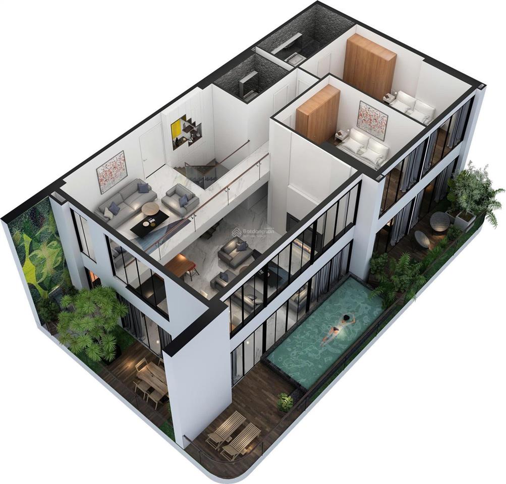 Duplex thông tầng sunshine golden river dt 495m2 thông thuỷ, 5pn 5wc có bể bơi riêng, view hồ tây.