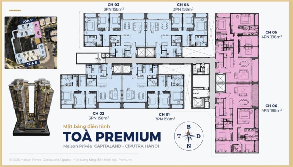 Nhận booking căn hộ maison privée cđt capitaland! căn 2pn dt 90m2