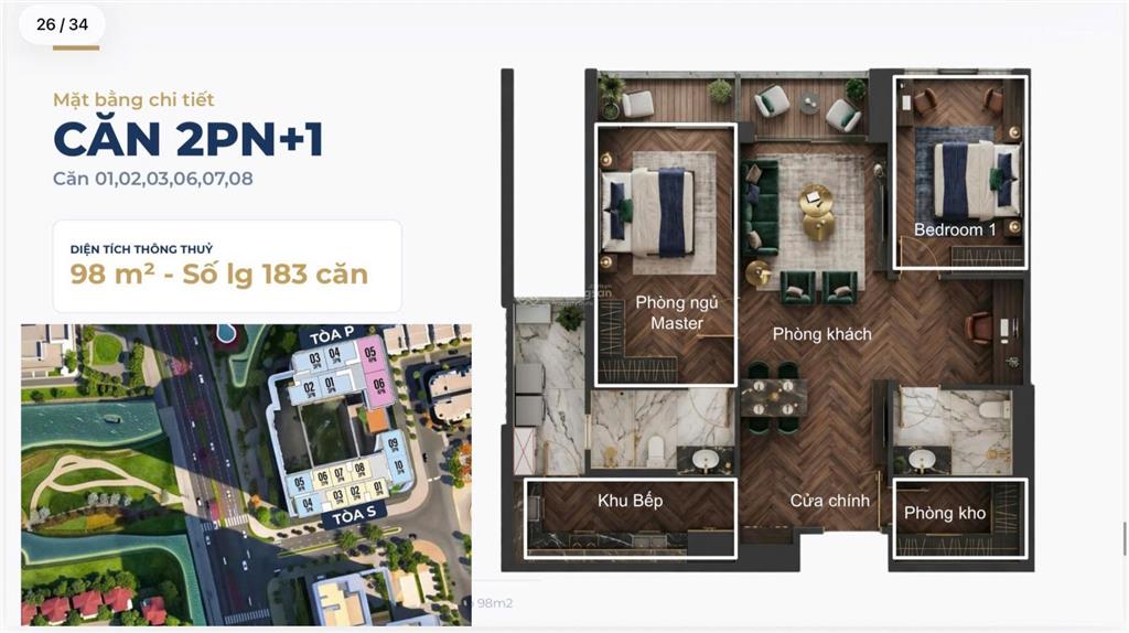 Nhận booking căn hộ maison privée cđt capitaland! căn 2pn dt 90m2