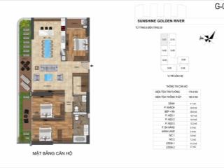 Sunshine golden river, căn góc số 01 dt 161m2 tk 3pn + 1 tầng cao view sông hồng, cầu nhật tân.