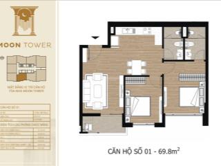 Bán căn hộ chung cư tại tây hồ residence, dt 70m2 tk 2pn 2wc, nội thất cơ bản cđt, nhà đã có sổ
