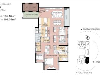 Bán căn hộ 4pn, 3wc, dt 180m2 tại heritage west lake, ban công đông nam view hồ tây, sổ lâu dài